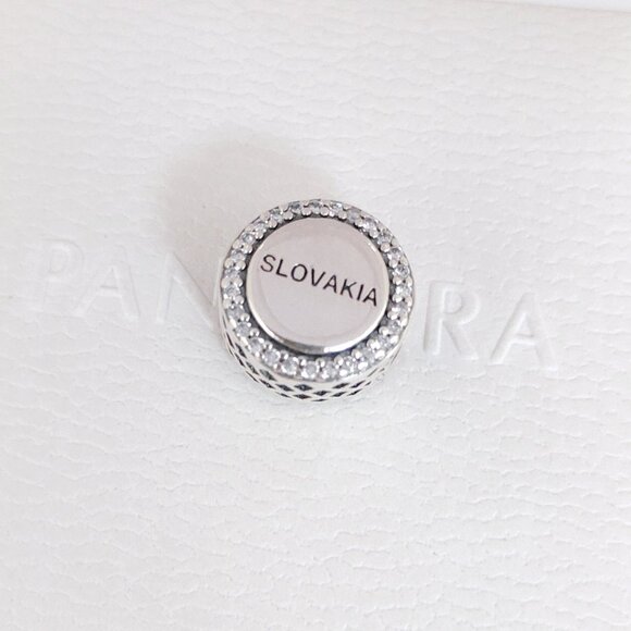 Pandora Slovakia Flag Silver Charm Bead with box - Picture 5 of 7
